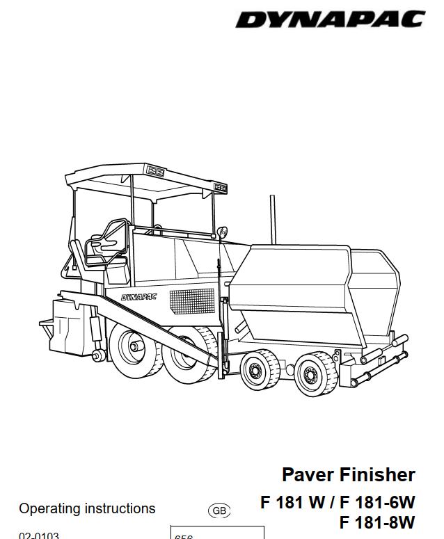 Dynapac F181W F181 6W F181 8W Operation Manual PDF 1