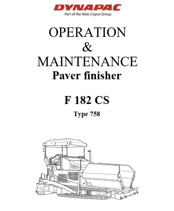 Dynapac F182CS Operation Maintenance Manual PDF 1