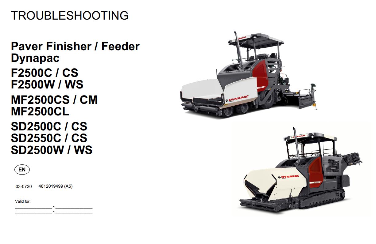 Dynapac F2500C SD2500WS Troubleshooting PDF 1