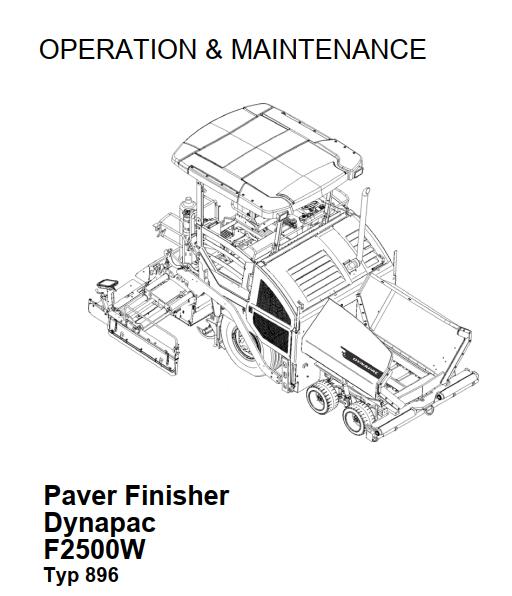 Dynapac F2500W Operation Maintenance Manual PDF 1
