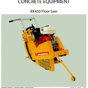 Dynapac Floor Saw BX350 BX450 BX510 Instruction Spare Parts Catalogue