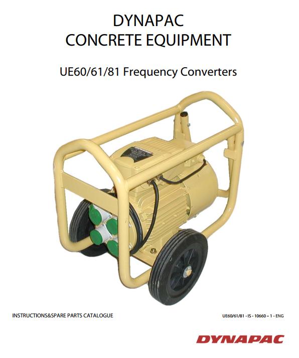 Dynapac Frequency Converters UE60 UE61 UE81 CF Instructions Spare Parts Catalogue