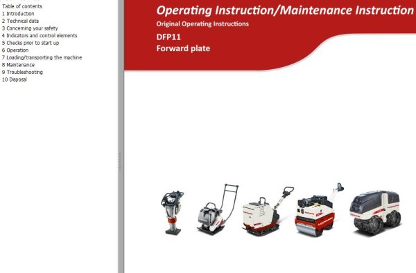 Dynapac Light DFP11 Parts Operating Maintenance Manual PDF 2