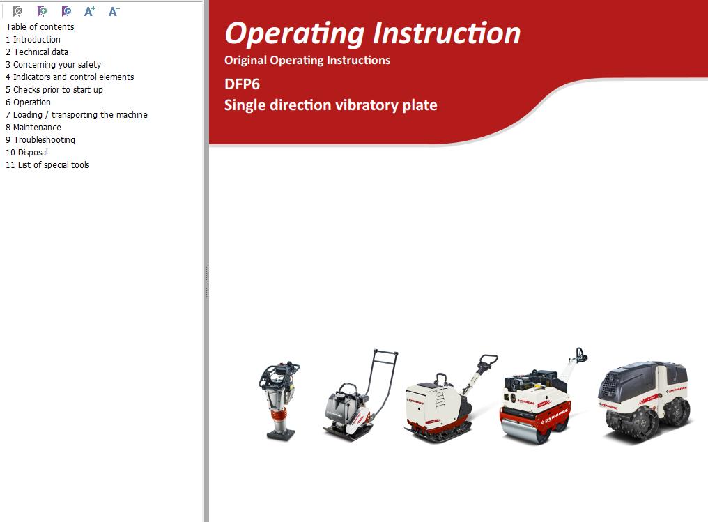 Dynapac Light DFP6 Operating Manual Parts Catalog PDF 1