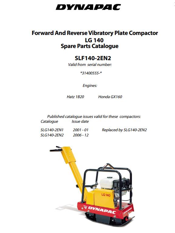 Dynapac Light LG140 Parts Catalog PDF 1