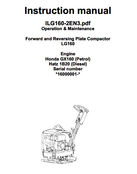 Dynapac Light LG160 Parts Operation Maintenance Manual PDF 1