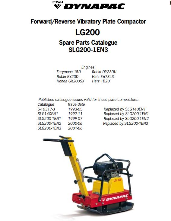 Dynapac Light LG200 Parts Operation Maintenance Manual PDF 1