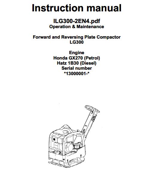 Dynapac Light LG300 Parts Operation Maintenance Manual PDF 1