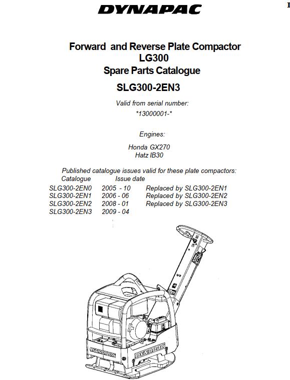 Dynapac Light LG300 Parts Operation Maintenance Manual PDF 2