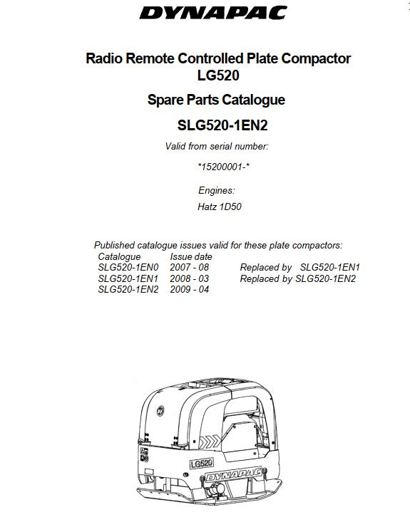 Dynapac Light LG520 Parts Operation Maintenance Manual PDF 1