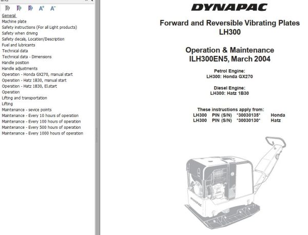 Dynapac Light LH300 Operation Maintenance Manual Parts PDF 2 1