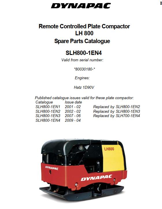Dynapac Light LH800 Parts Operation Maintenance Manual PDF 1 1