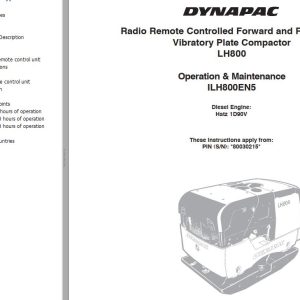 Dynapac Light LH800 Parts Operation Maintenance Manual PDF 2 1