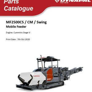 Dynapac MF2500CS MF2500CM MF2500 Swing Parts Catalogue PDF 1