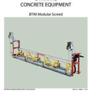 Dynapac Modular Screed BT90 Instruction Spare Parts Catalogue