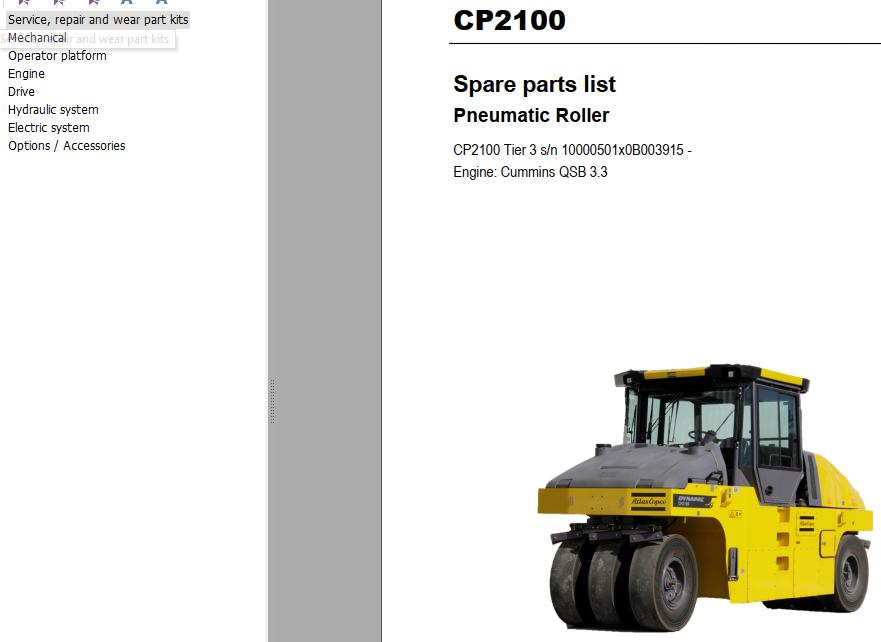 Dynapac Roller CP2100 Parts Manual PDF 1 1