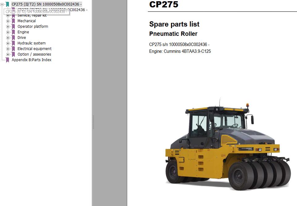 Dynapac Roller CP275 Parts Manual PDF 1 1