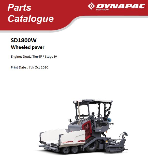 Dynapac SD1800W Parts Operation Maintenance Manual PDF 1