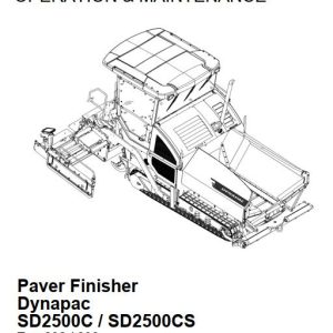 Dynapac SD2500C SD2500CS Operation Maintenance Manual PDF 1