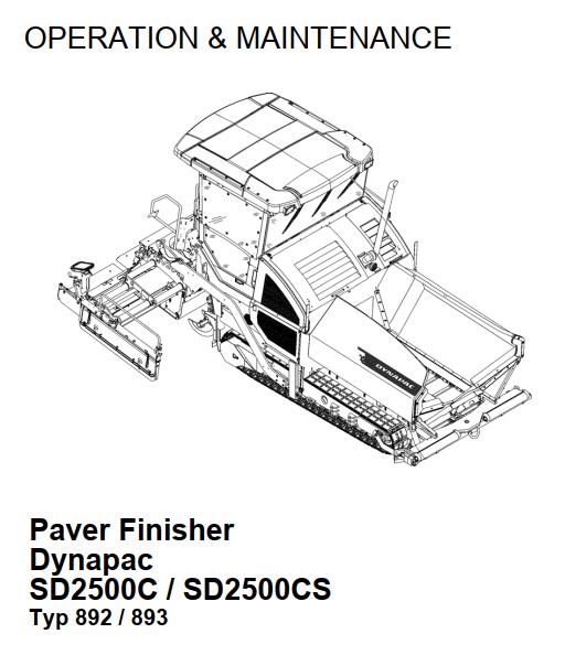 Dynapac SD2500C SD2500CS Operation Maintenance Manual PDF 1