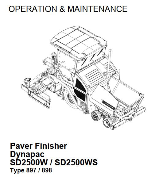 Dynapac SD2500W SD2500WS Operation Maintenance Manual PDF 1