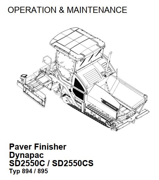 Dynapac SD2550C SD2550CS Operation Maintenance Manual PDF 1