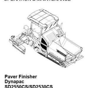 Dynapac SD2550CS SD2530CS Operation Maintenance Manual PDF 1