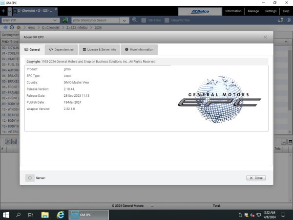 General GMIO EPC 04.2024 Spare Parts Catalog VMWare 2