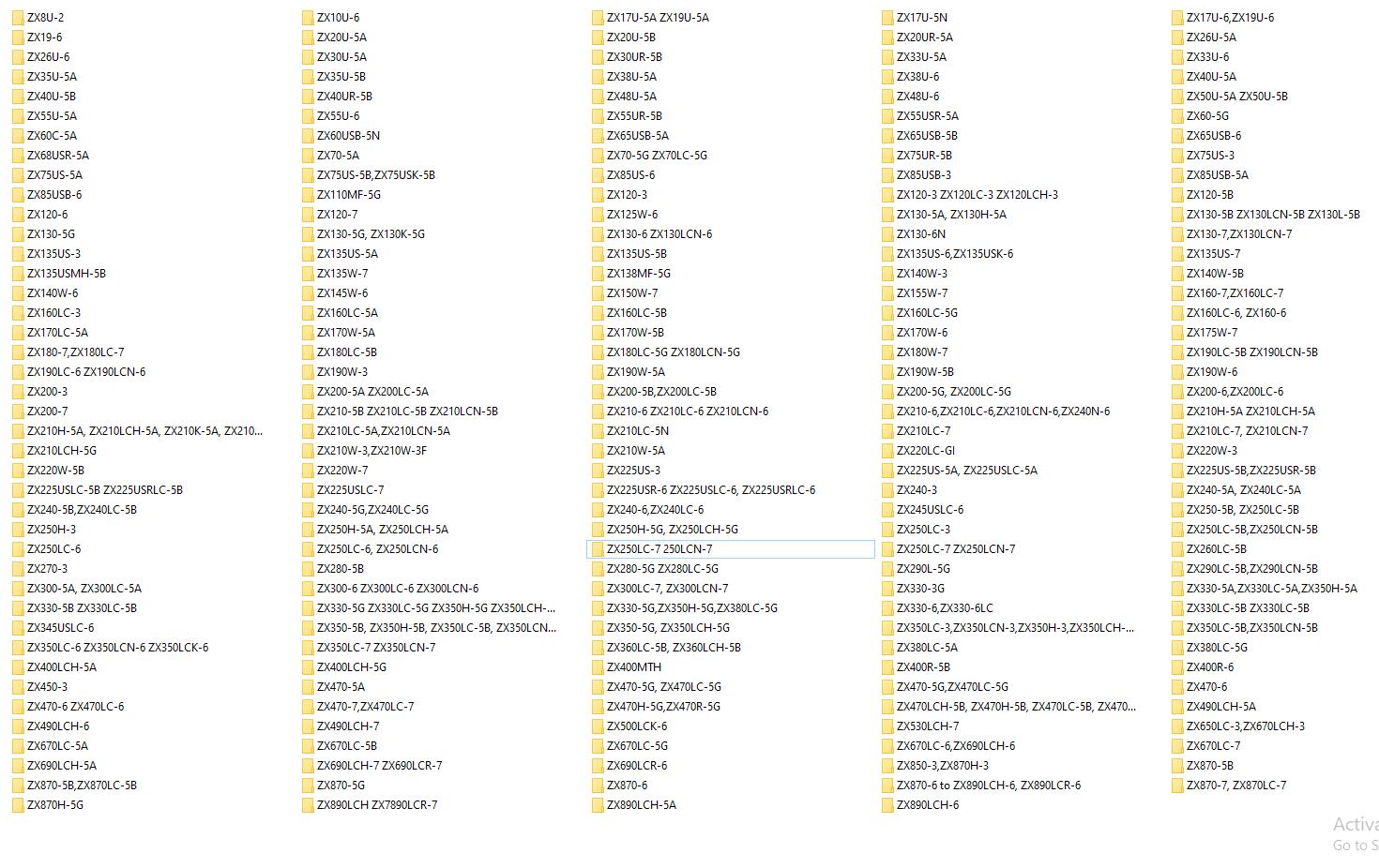 Hitachi Hydraulic Excavator Series ZX Part Catalog 2024 PDF 2