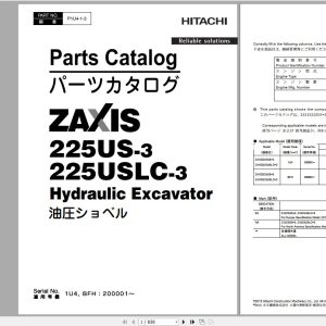 Hitachi Hydraulic Excavator Series ZX Part Catalog 2024 PDF 3