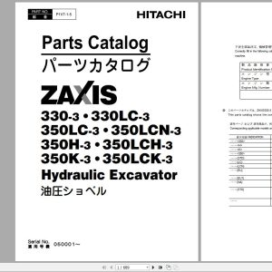 Hitachi Hydraulic Excavator Series ZX Part Catalog 2024 PDF 5