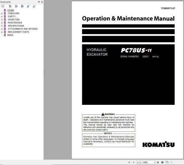 Komatsu Hydraulic Excavator Updated 2024 3.03GB PDF Field Assembly Instruction Operation and Maintenance Manual 2