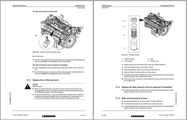 Liebherr Hydraulic Excavator R9150 R9150B Service Manual 38036 06.2021 1