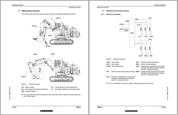 Liebherr Hydraulic Excavator R9200 Service Manual 40001 09.2021 1