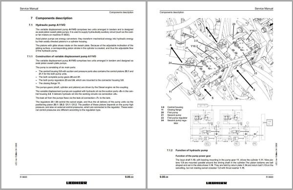 Liebherr Hydraulic Excavator R9600 Service Manual 47001 09.2021 1