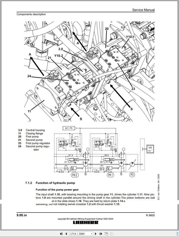 Liebherr Hydraulic Excavator R9600 Service Manual 47001 12.2021 1