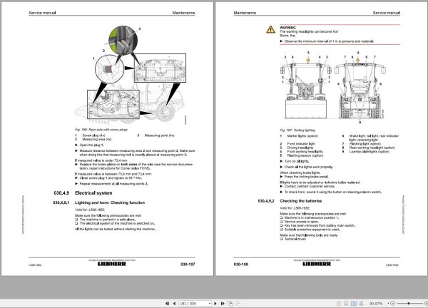 Liebherr Wheel Loader L506 1852 Service Manual 12278873 1