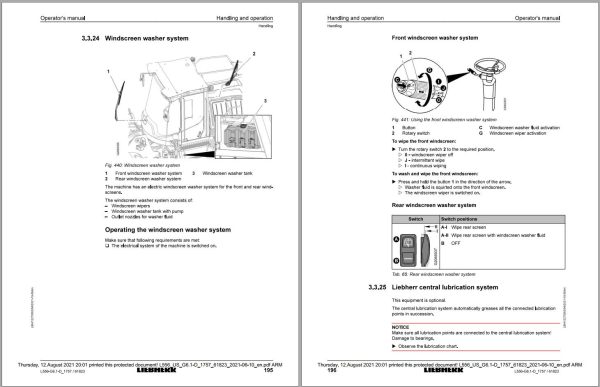 Liebherr Wheel Loader L556 Operator Manual 12270363 2021