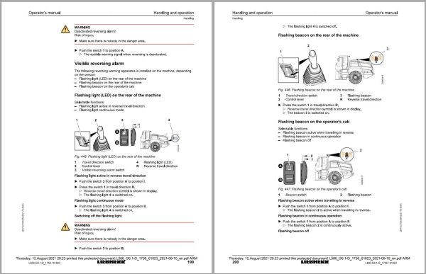 Liebherr Wheel Loader L566 Operator Manual 12270365 2021