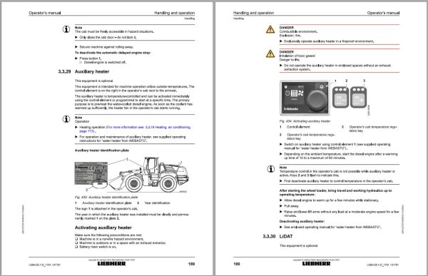Liebherr Wheel Loader L586 Operator Manual 12270374 2021