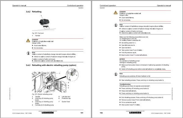 Liebherr Wheeled Excavator A914 Compact Litronic Operator Manual 12214638 2021