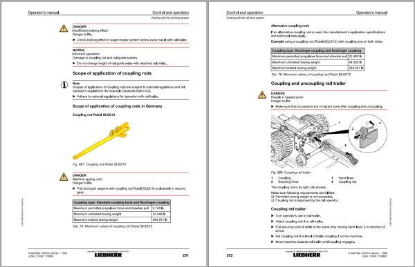 Liebherr Wheeled Excavator A922 Rail SV014 Litronic Operator Manual 12269189 2021