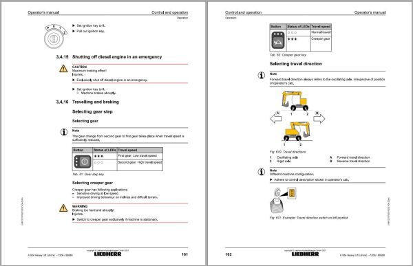 Liebherr Wheeled Excavator A924 Heavy Lift Litronic Operator Manual 12219762 2021