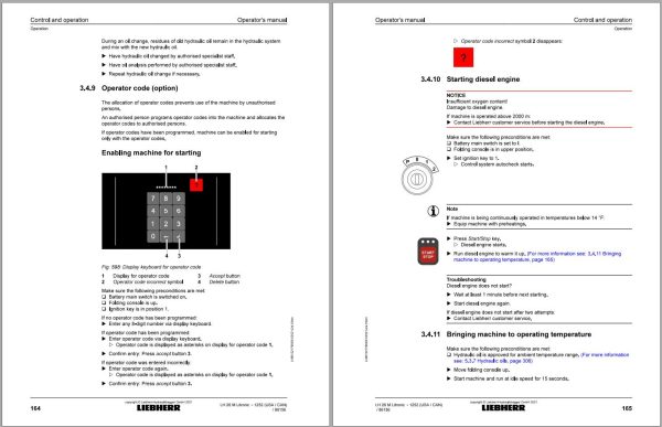 Liebherr Wheeled Excavator LH24M Litronic Operator Manual 12219232 2021