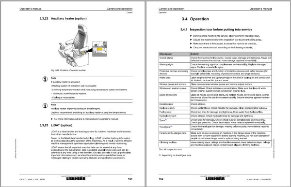 Liebherr Wheeled Excavator LH26EC Litronic Operator Manual 11835115 2021