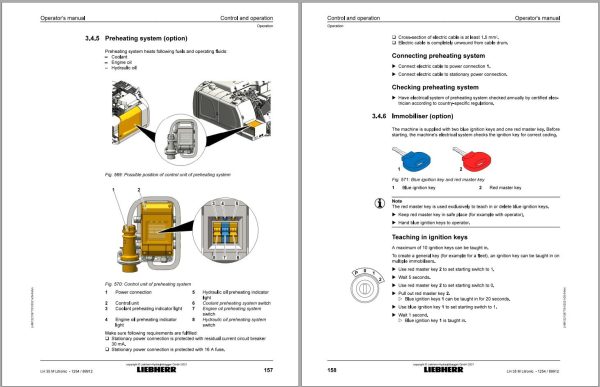 Liebherr Wheeled Excavator LH30C Litronic Operator Manual 12221613 2021