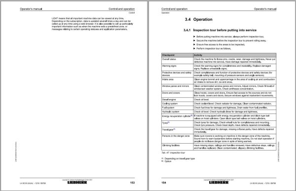 Liebherr Wheeled Excavator LH40C Litronic Operator Manual 12203675 2021