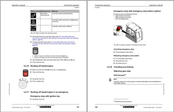 Liebherr Wheeled Excavator LH60C Litronic High Rise Operator Manual 12259237 2021