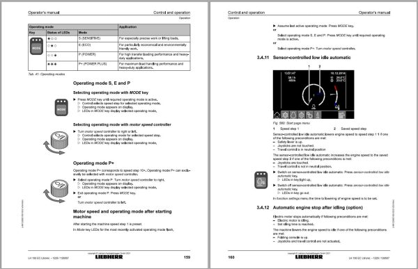 Liebherr Wheeled Excavator LH80M Litronic Operator Manual 12217387 2021