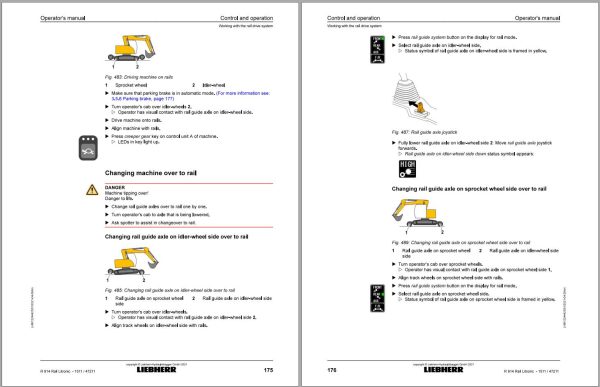 Liebherr Wheeled Excavator R914 Rail Litronic Operator Manual 12244425 2021